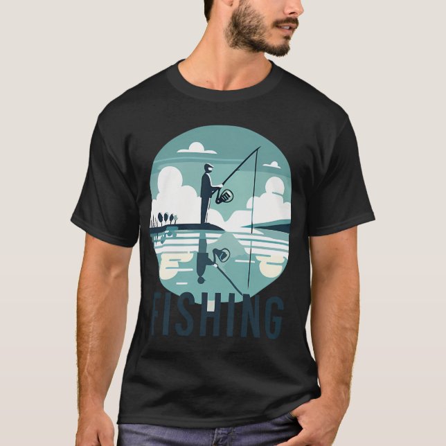 Jag slumrar inte, jag fiskar t shirt (Framsida)