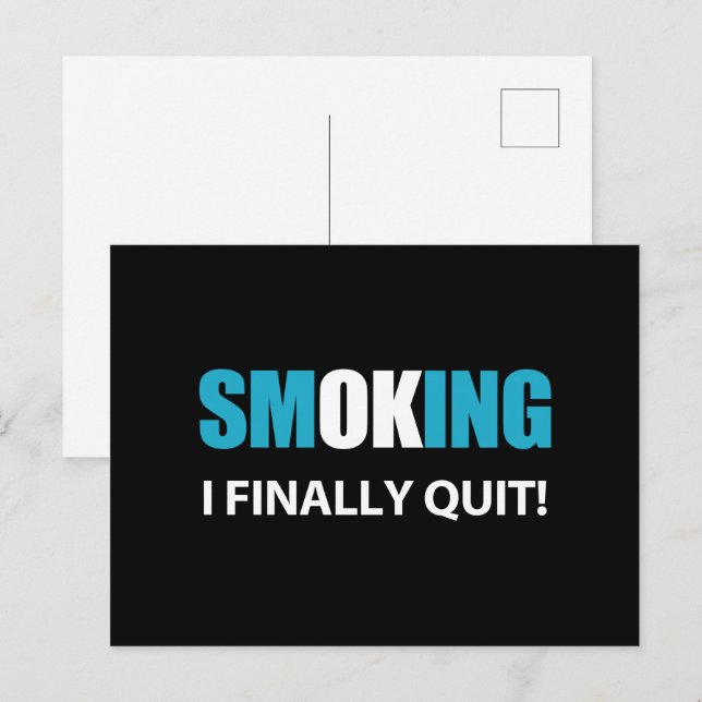 Jag slutade äntligen - belöning för att ha slutat  vykort (Fram/baksida)