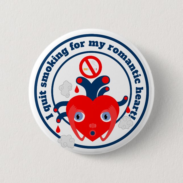 Jag slutade röka för mitt hjärta knapp (Framsida)