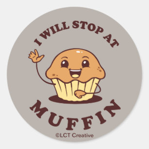 Jag slutar med Muffin Runt Klistermärke
