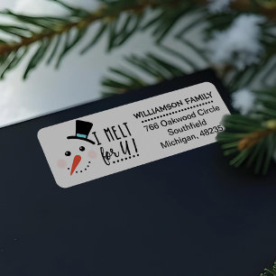 Jag smälter för dig   frostig Jolly snögubbejul Returadress Etikett