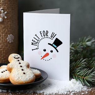 Jag smälter för dig Frosty Jolly Snö Man jul Helgkort