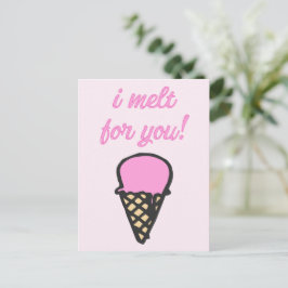 Jag smälter för dig - Romantic Ice Cream Cone Vykort