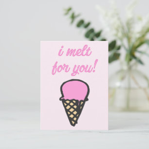 Jag smälter för dig - Romantic Ice Cream Cone Vykort