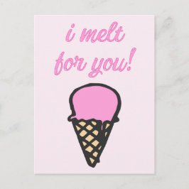 Jag smälter för dig - Romantic Ice Cream Cone Vykort