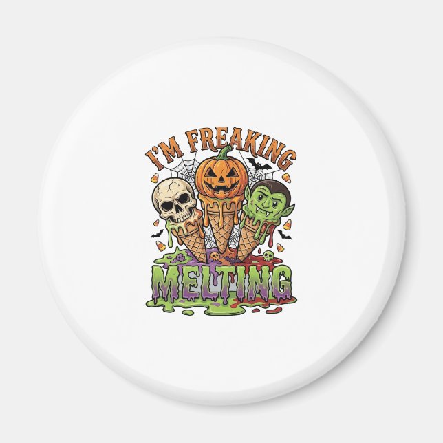 Jag Smälter Helt Halloween Glasskallepump Magnet (Framsidan)