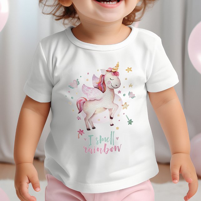 Jag Smell Rainbow Fairytale Unicorn Girl T Shirt (I Smell Rainbow Fairytale Unicorn Girl Baby T-Shirt)