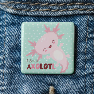 Jag Smile A Lot Personlig Kawaii Axolotl Knapp