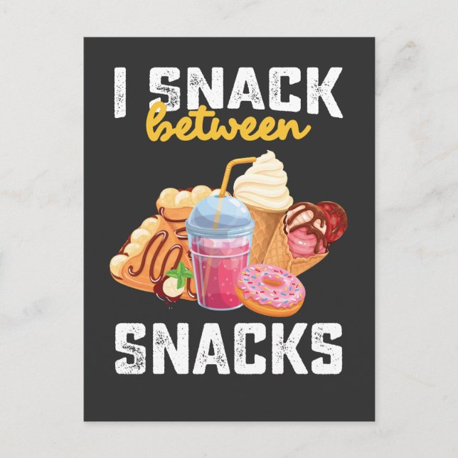 Jag snack mellan Snacks Food Sweet Älskare Inbjudan Vykort (Framsida)