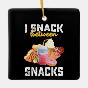 Jag snack mellan Snacks Food Sweet Älskare Julgransprydnad Keramik
