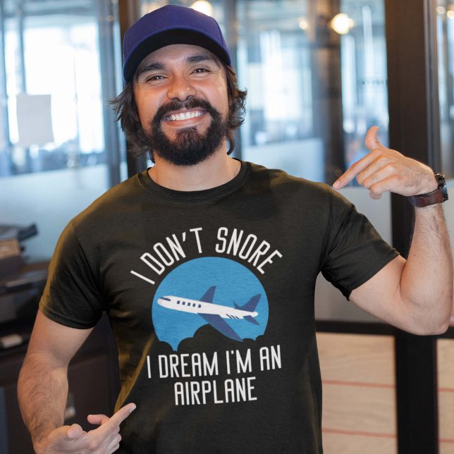 Jag Snore inte T Shirt (I dream I'm an airplane shirt)
