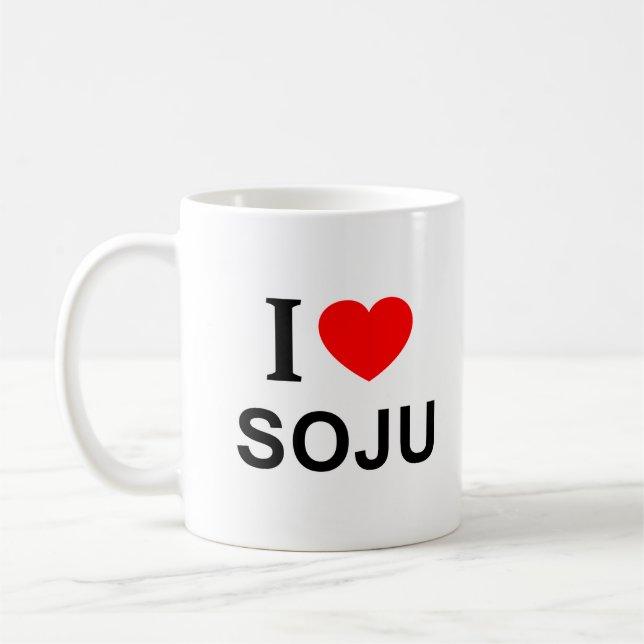 Jag ❤️ SOJU I KÄRLEK SOJU I HEART SOJU Kaffemugg (Vänster)