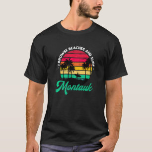 Jag söker stränder och Surfa Montauk Surfing New Y T Shirt