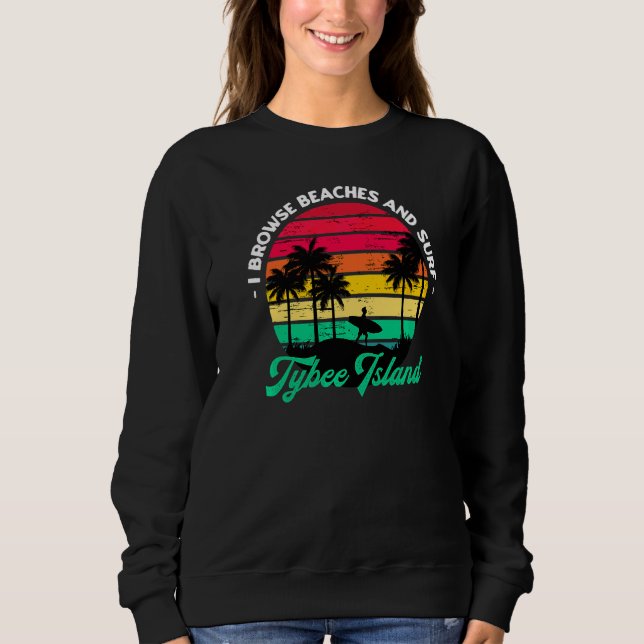 Jag söker stränder och Surfa Tybee Island Surfing  T Shirt (Framsida)
