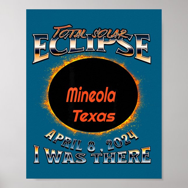Jag Solar Eclipse Mineola Texas Där Poster (Framsidan)