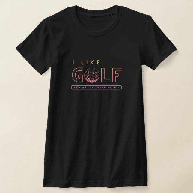 Jag som golf och kanske tre multifärgader t shirt (Laydown)