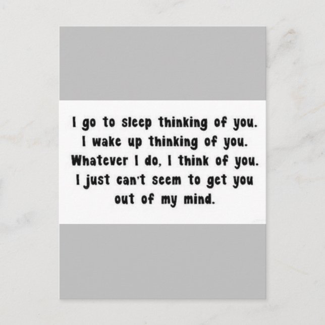 JAG SOMNAR TANKANDE PÅ DIG SAKNAR DIG KÄRLEK RELAT VYKORT (Framsida)