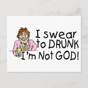 Jag sör till Drunk Im ej Gud (Drunk Man) Vykort