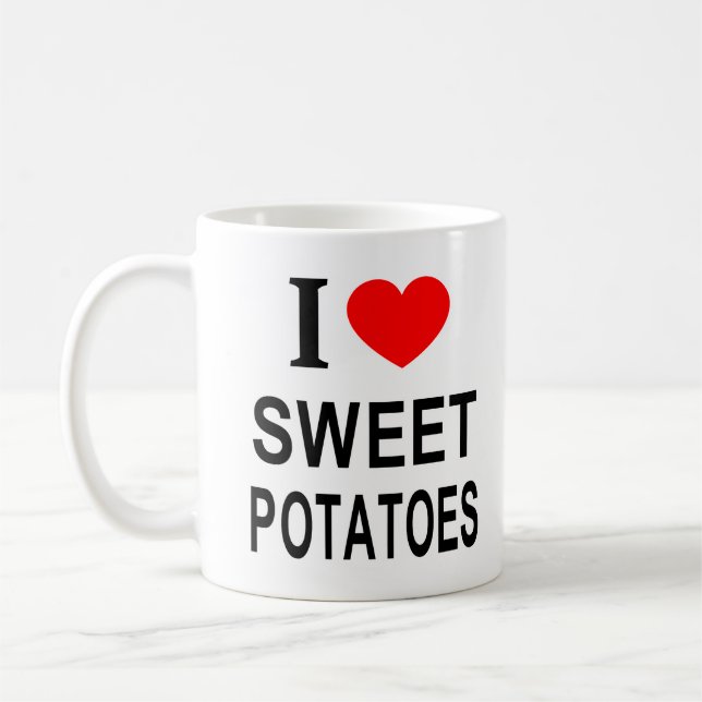 Jag ❤️ SÖT POTATIS JAG ÄLSKAR SÖT POTATIS JAG HJÄR Kaffemugg (Vänster)