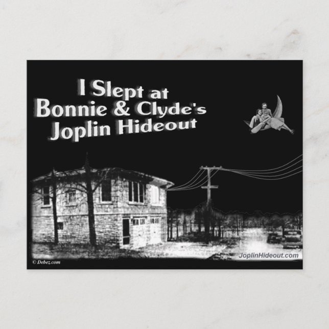 Jag sov på Bonnie & Clydes Joplin Hideout Vykort (Framsida)