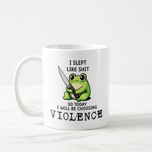 Jag Sov Som S Så Idag Väljer Jag Våld Groda Kaffemugg (Vänster)
