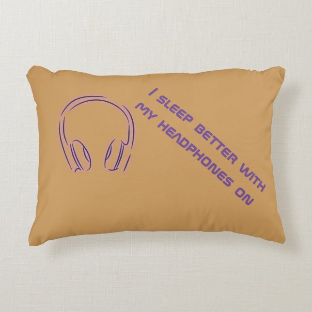 Jag sovar på bättre med min hörlurar prydnadskudde (Framsidan)