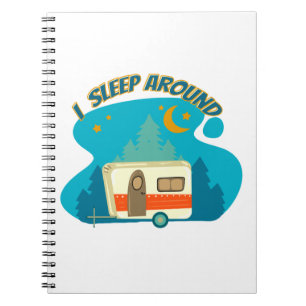 Jag sover runt Camper Van Camping Explorer-naturen Anteckningsbok