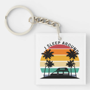 Jag sover runt Van Life Pun Vinatge Sunset-resande