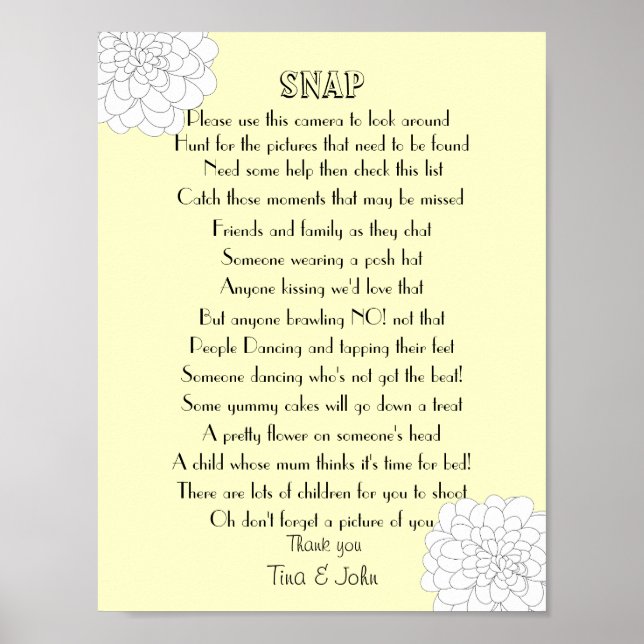 Jag spårar bröllopsfoto spel poster (Framsidan)