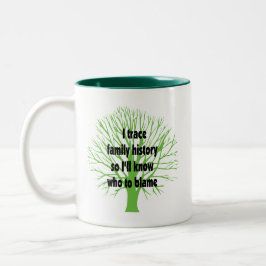 Jag spårar familjhistoria Två-Tonad mugg