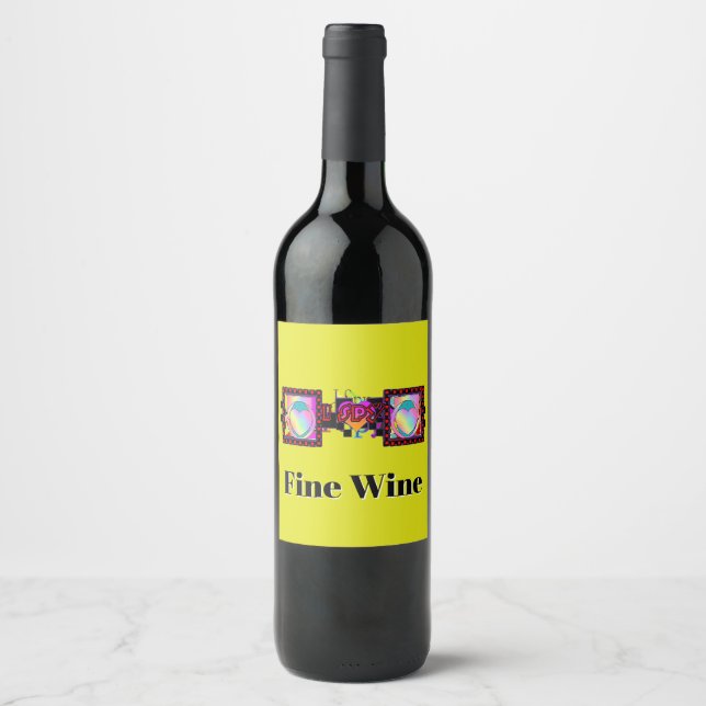 Jag Spårar Fint Vin Vinflaska Etikett (Framsida)