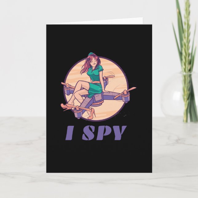 Jag Spårar Spion Drone För Tjejer Kort (Framsida)