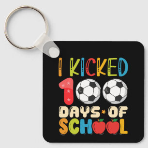 Jag sparkade 100 dagar av skolan fotbollsentusiast nyckelring