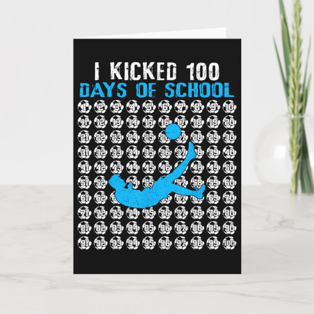 Jag sparkade 100 skoldagar fotboll 100:e skoldagen kort (Framsida)