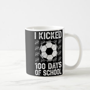 Jag sparkade 100 skoldagar fotbollsspelare lärare kaffemugg