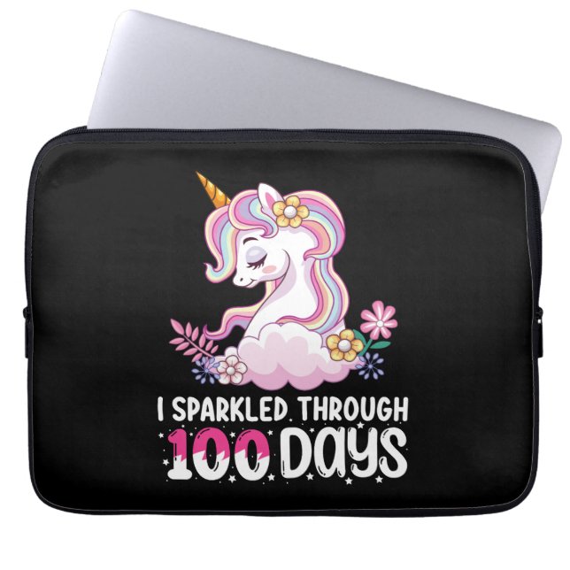 Jag sparkade genom 100 dagar med skolenhörning laptop fodral (Framsidan)