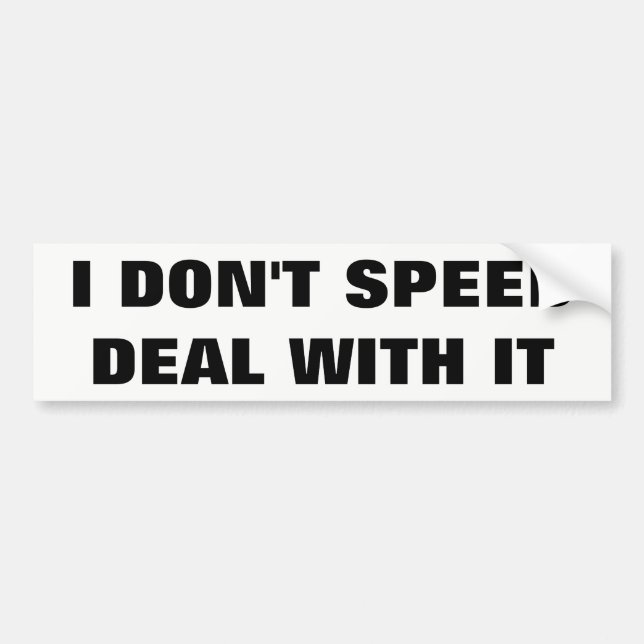 Jag Speed- inte avtal med det vitbakgrund Bildekal (Framsidan)