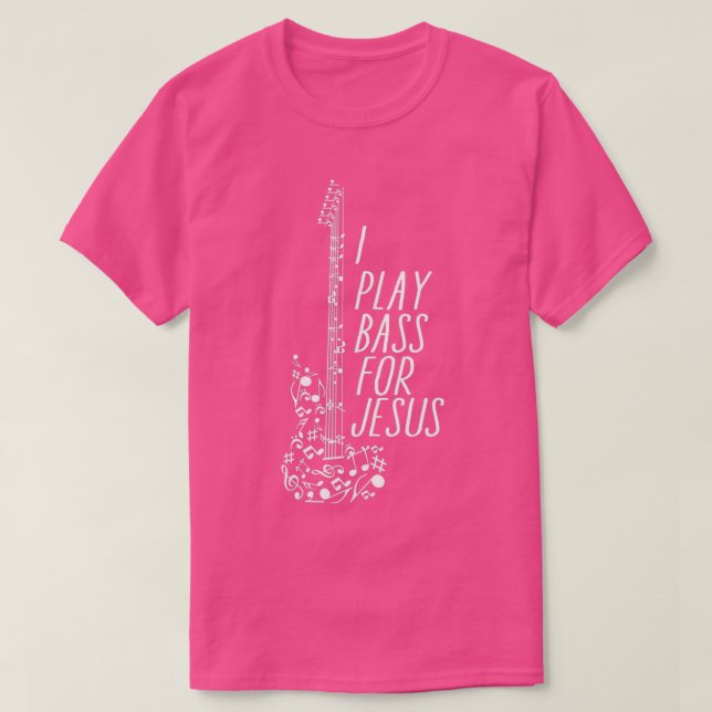 Jag spelar bas för jesus t shirt (Design framsida)