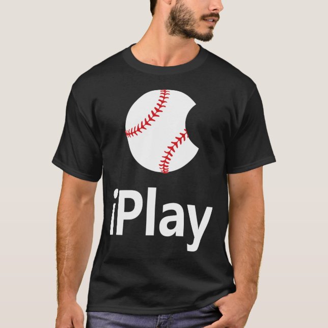 Jag spelar baseball Logotyp baseball kul baseball  T Shirt (Framsida)
