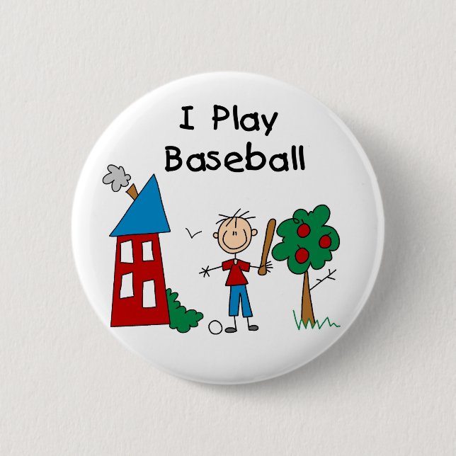 Jag spelar baseboll knapp (Framsida)