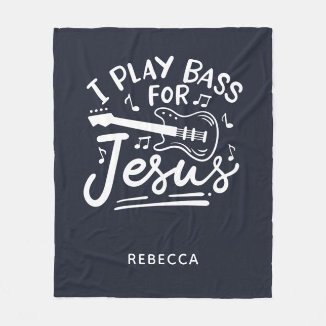 Jag spelar Bass för Jesus Christian Guitarist Fleecefilt (Framsidan)