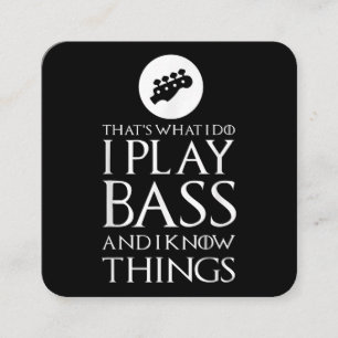 Jag spelar Bass Funny Bass Guitar Fyrkantigt Visitkort