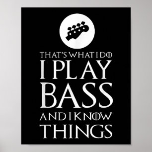 Jag spelar Bass Funny Bass Guitar Poster