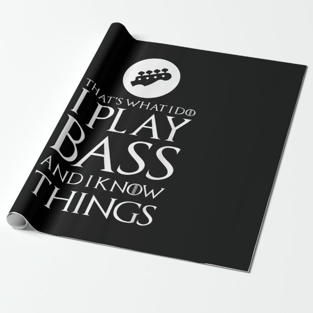 Jag spelar Bass Funny Bass Guitar Presentpapper (Utrullad)
