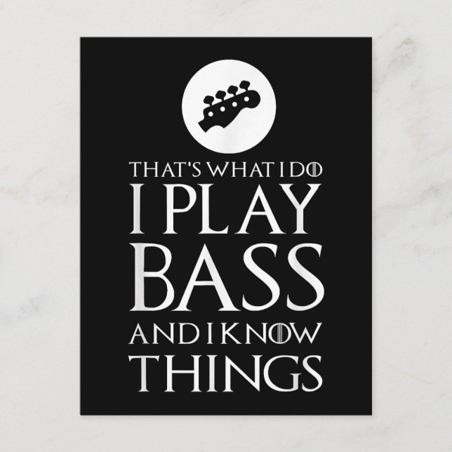 Jag spelar Bass Funny Bass Guitar Tilläggskort (Framsida)