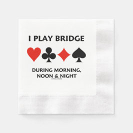 Jag spelar bridge under morgon middag natt kortfär pappersservett