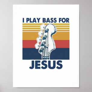 Jag spelar buss för Jesus Guitar Vintage Poster