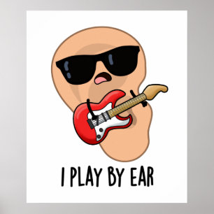 Jag spelar efter Ear Funny Guitar Music Musician P Poster