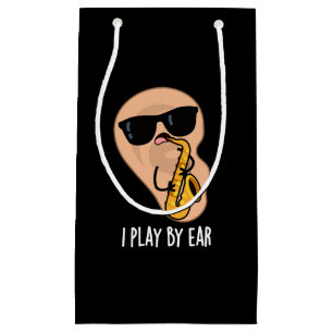 Jag spelar efter Ear Funny Saxophone Pun Mörk BG