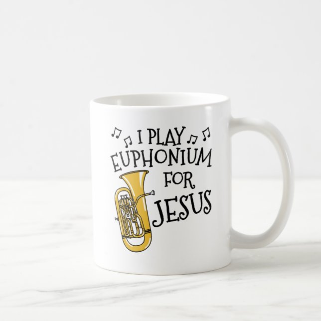 Jag spelar Euphonium för Jesus, kyrkan Brass Music Kaffemugg (Höger)